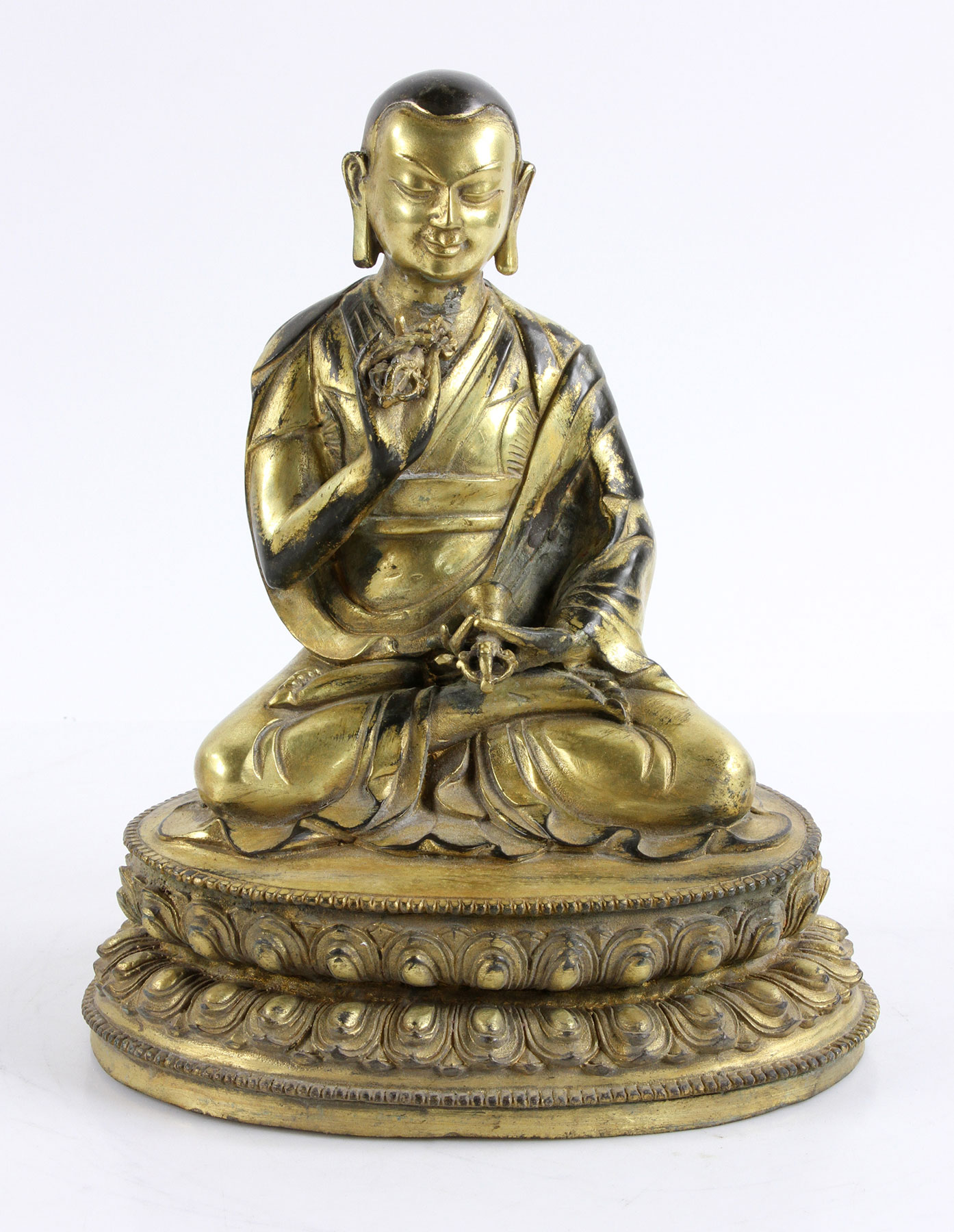Chinese Lama figure, gilt bronze