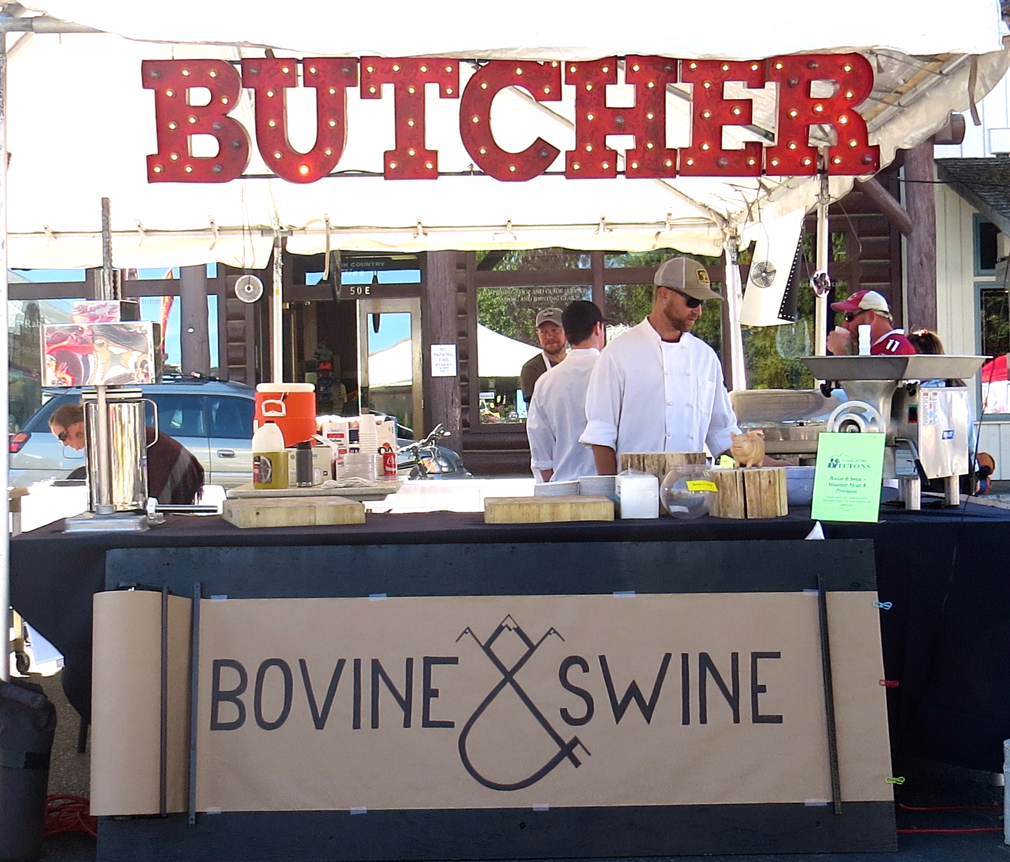 A booth at Taste of the Tetons, a creative, culinary foodie favorite event of the Jackson Hole Fall Arts Festival. The popular event features top chefs and restaurants from throughout the valley.