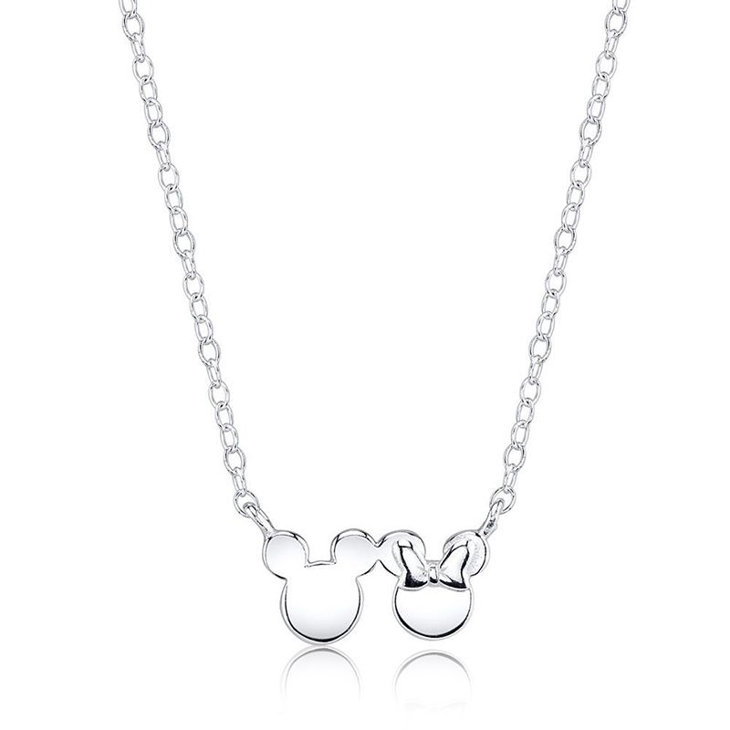 Disney Mickey & Minnie Mouse Pendant in Sterling Silver