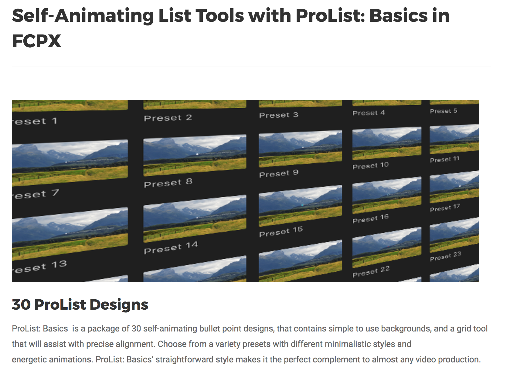 ProList Basics - Pixel Film Plugins - FCPX