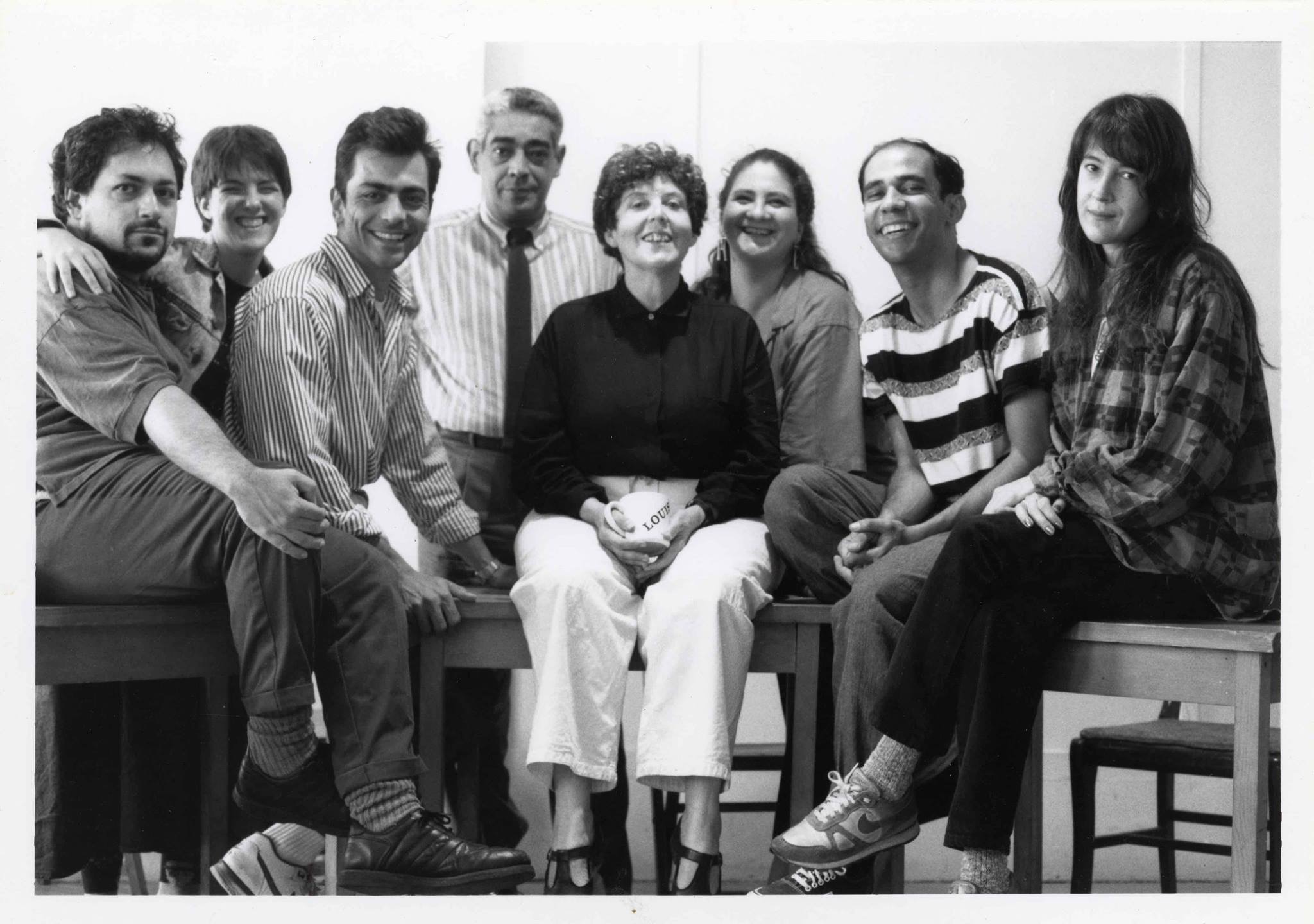 Maria Irene Fornes and her students. Photo by James M. Kent.
