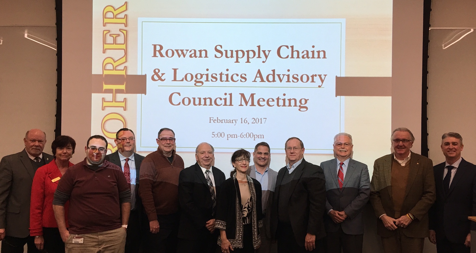 Founding members of the new Supply Chain & Logistics Advisory Council in Rowan University’s William G. Rohrer College of Business.