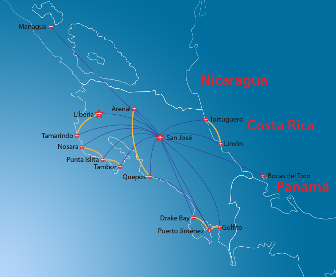 Route Map of Nature Air Flights