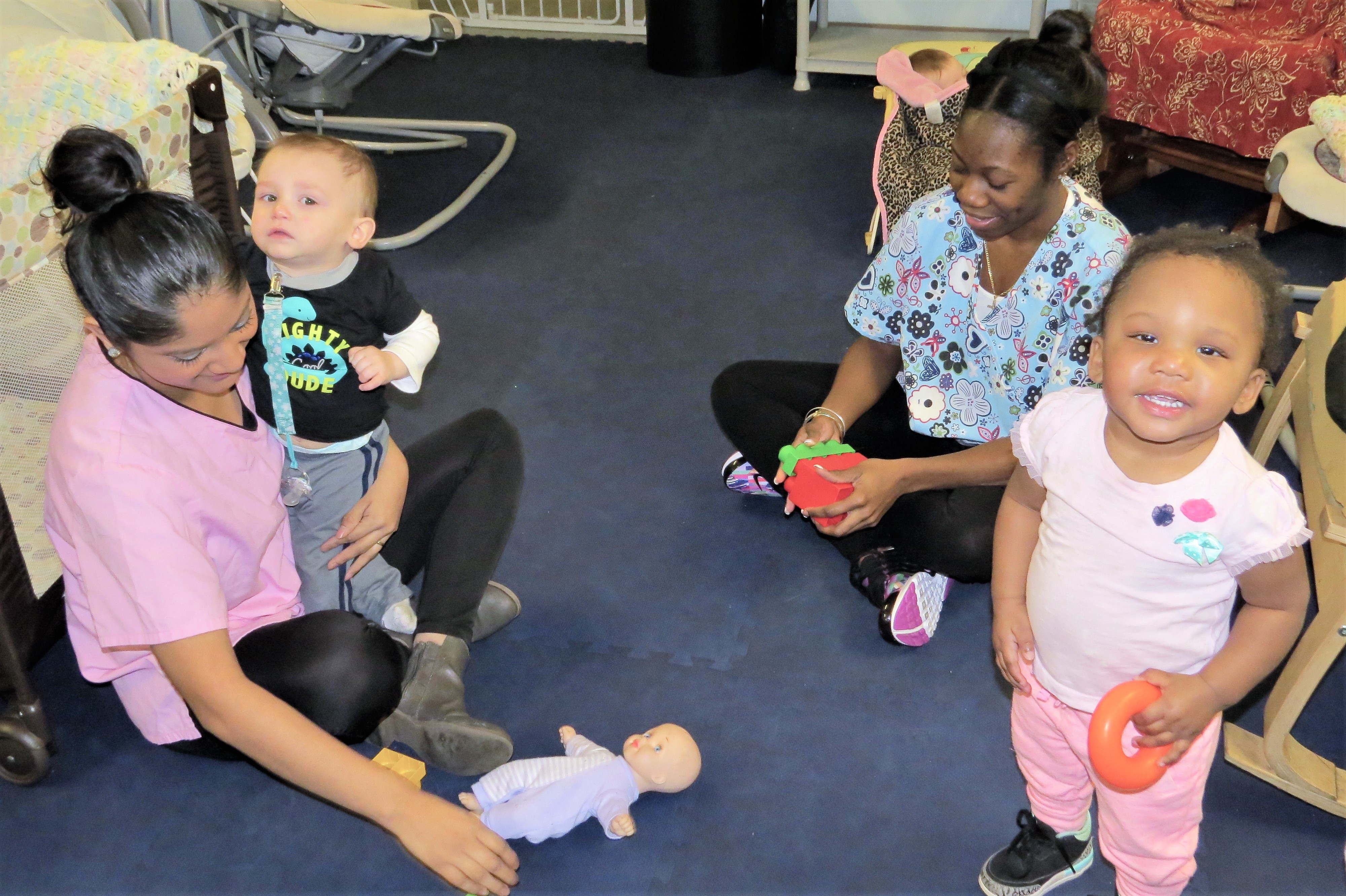 The childcare program at Eva's Village provides care for infants and toddlers throughout the day and after-school care for older children, allowing their mothers to focus on their own recovery.