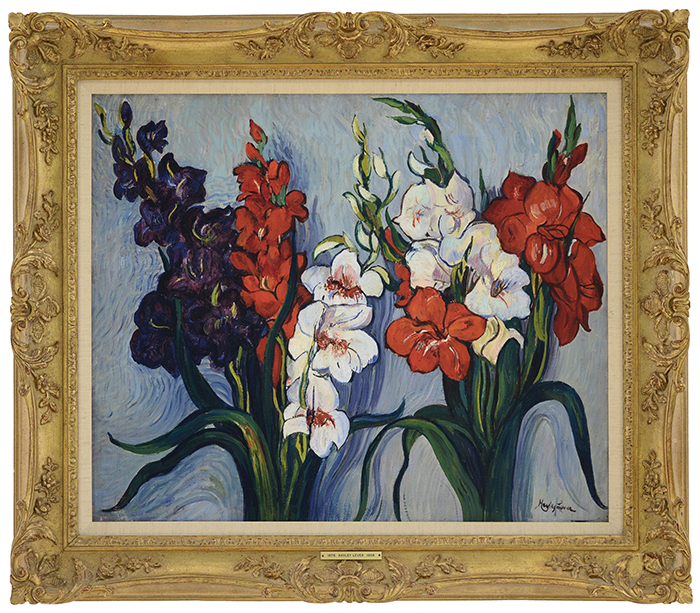 Hayley Lever's Red, White, and Purple Gladiolas Realized $44,770.