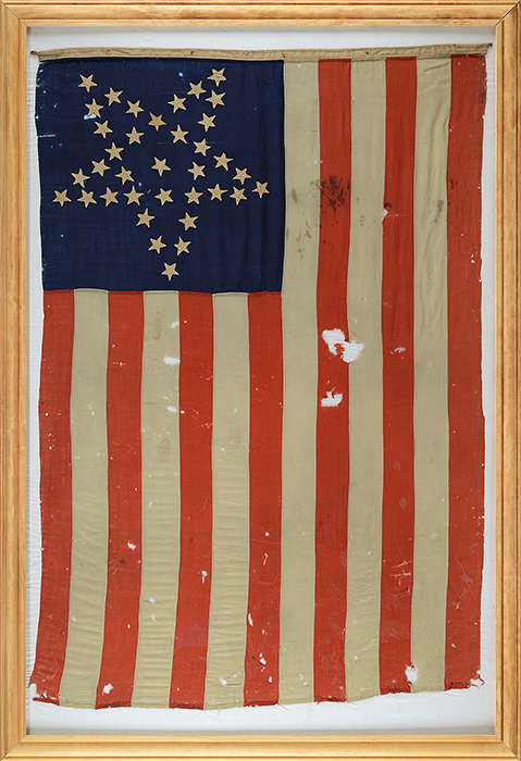 Rare "Inverted Great Star" Abraham Lincoln Funeral Flag Realized $20,570.