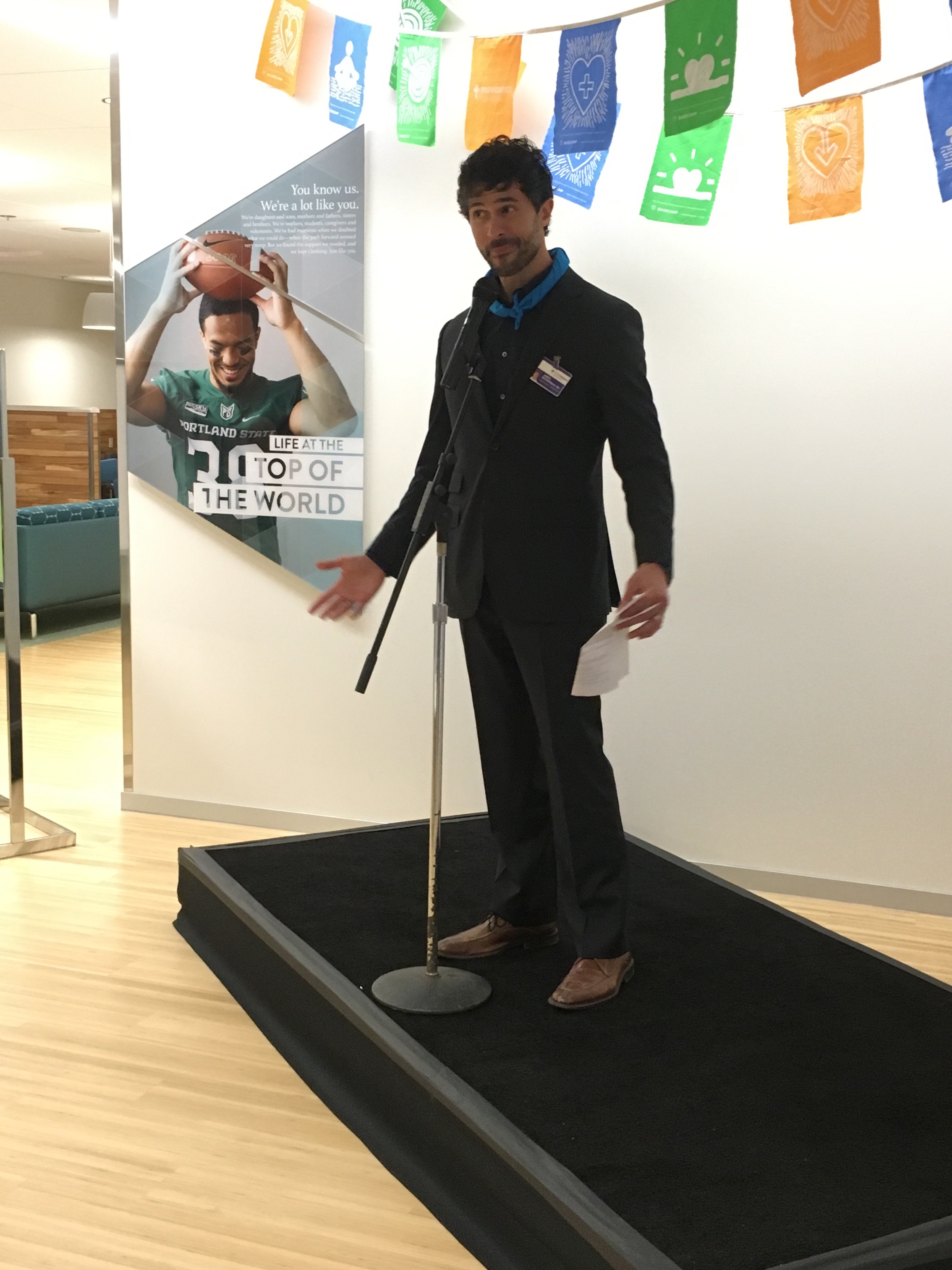 Dr. James Beckerman at Basecamp dedication.
