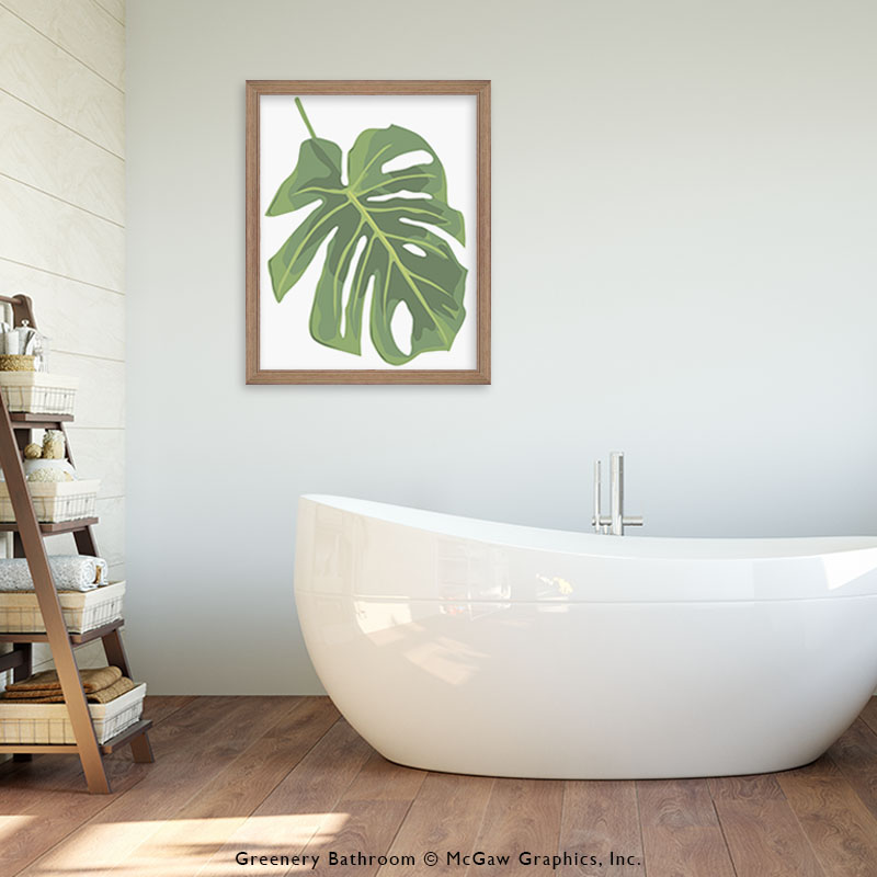 Greenery Bathroom - Art by Jenny Kraft