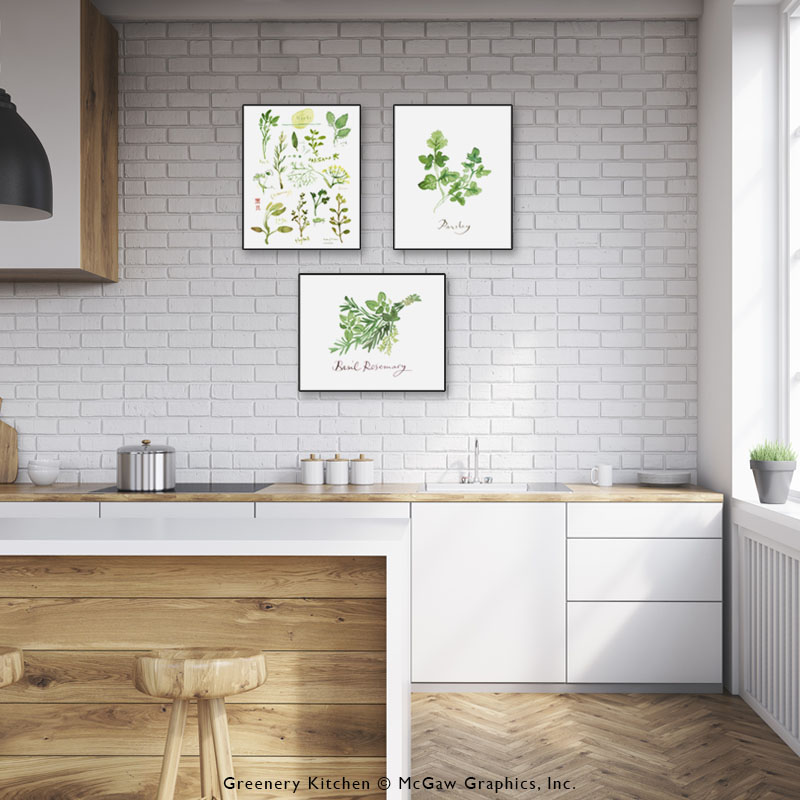 Greenery Kitchen - Art by Lucile Prache