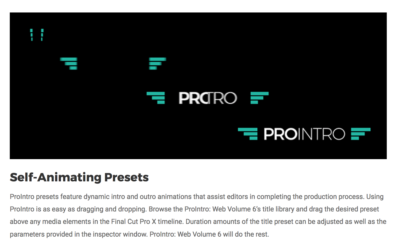 ProIntro Web Volume 6 - Pixel Film Studios - Final Cut Pro X Effects