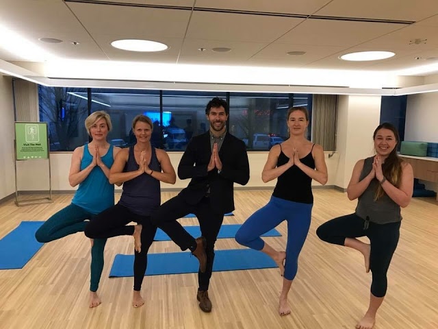 Dr. Beckerman is among the certified yoga instructors teaching free drop in classes which are open to the community