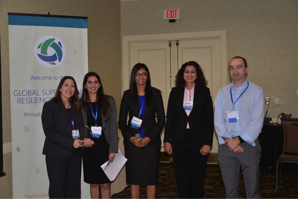 From left to right: Lisa Brady, senior director of sustainability and risk management for Dell EMC Ayeena Puri, Director of Customer Success at Resilinc, Bindiya Vakil, CEO of  Resilinc, Ranna Rose, V