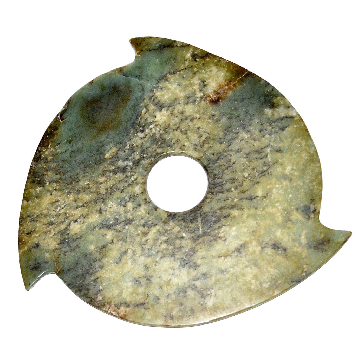 Neolithic flanged jade disc at Gianguan Auctions.