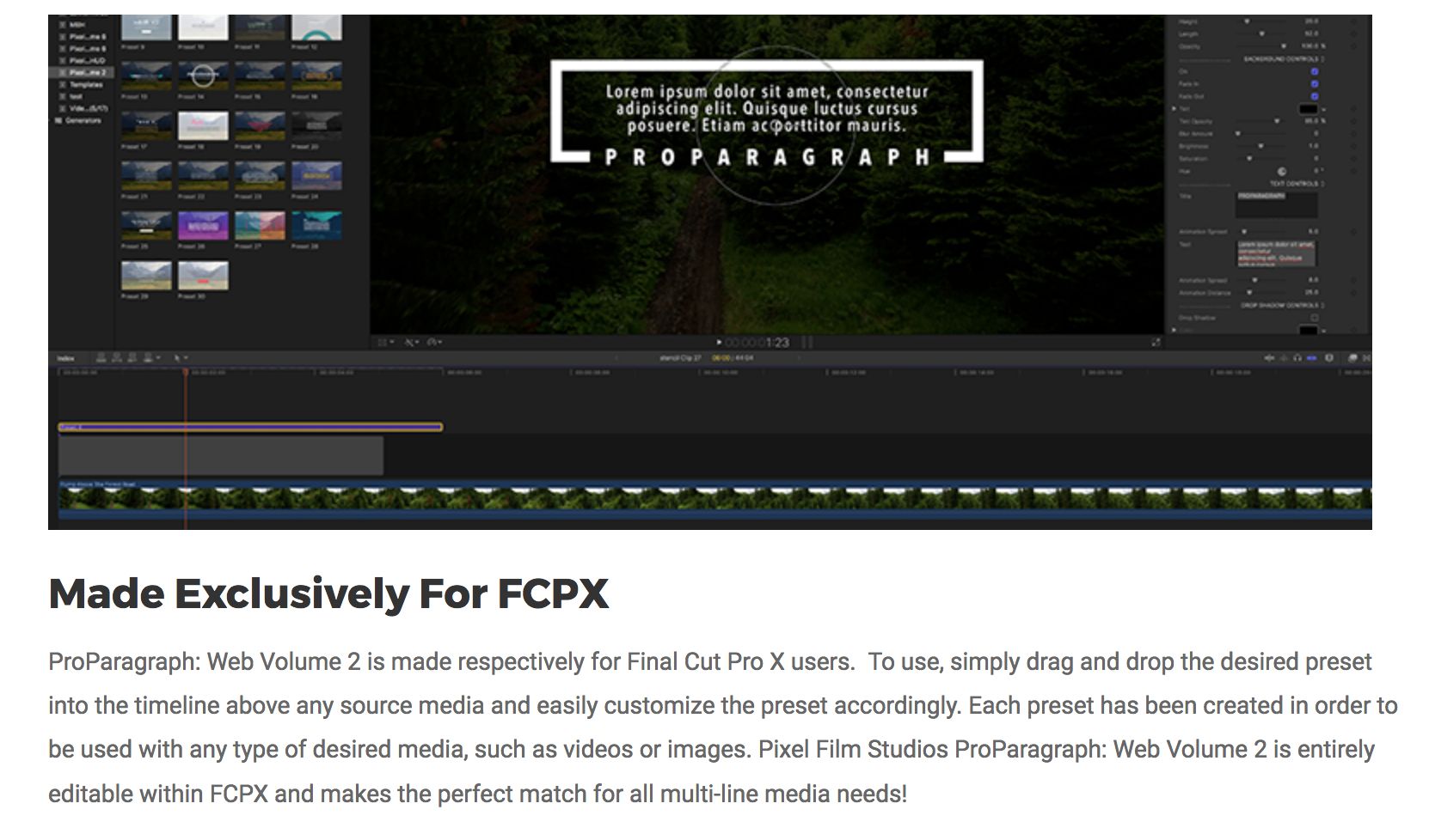 ProParagraph Web Volume 2 - FCPX Effects - Pixel Film Studios