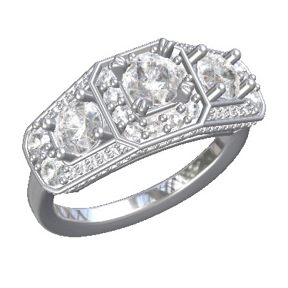 Diamond Ring Created on Shaper. View 2