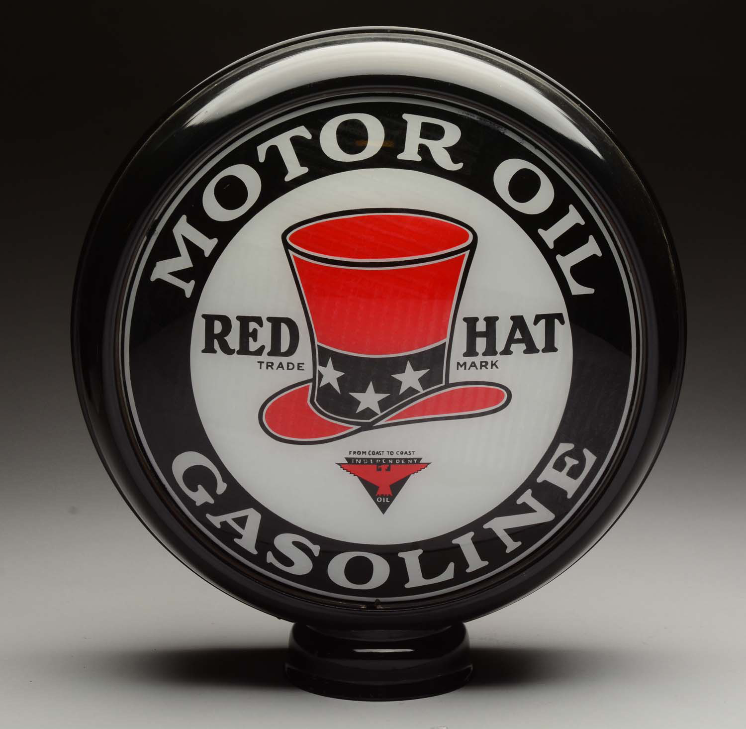 Red Hat Motor Oil Gasoline 15" Globe Lenses, Estimated at $8,000-12,000.