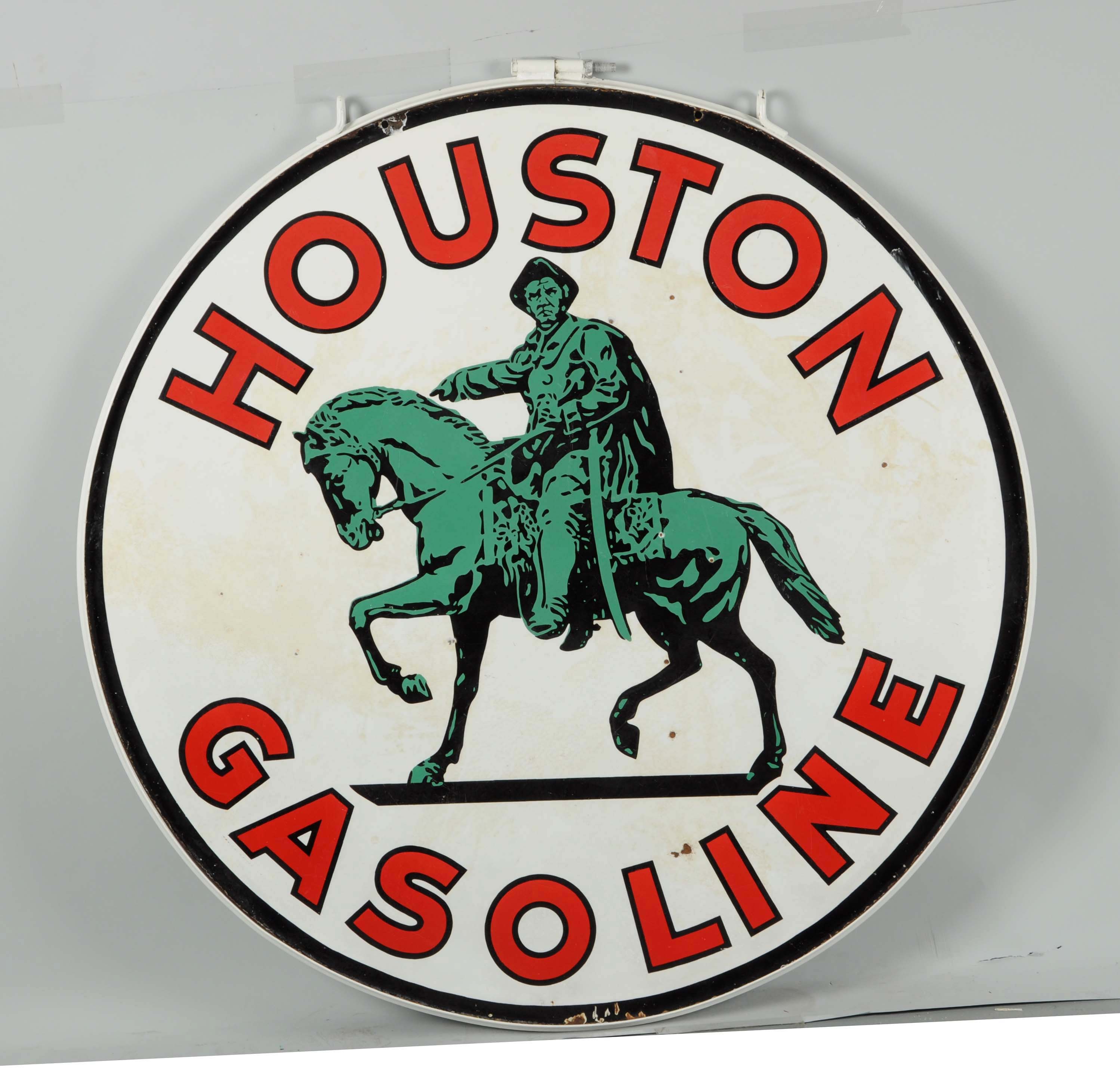 Houston Gasoline w/ Logo Porcelain Sign, Estimated at $15,000-30,000.