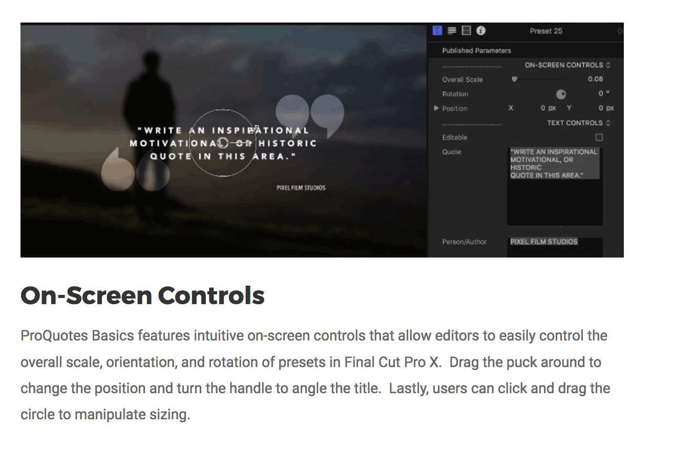 ProQuotes Basics - Pixel Film Studios Plugins - Final Cut Pro X Effects
