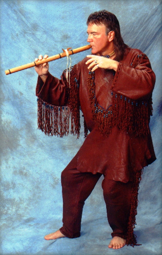 Native American flutist Douglas Blue Feather.