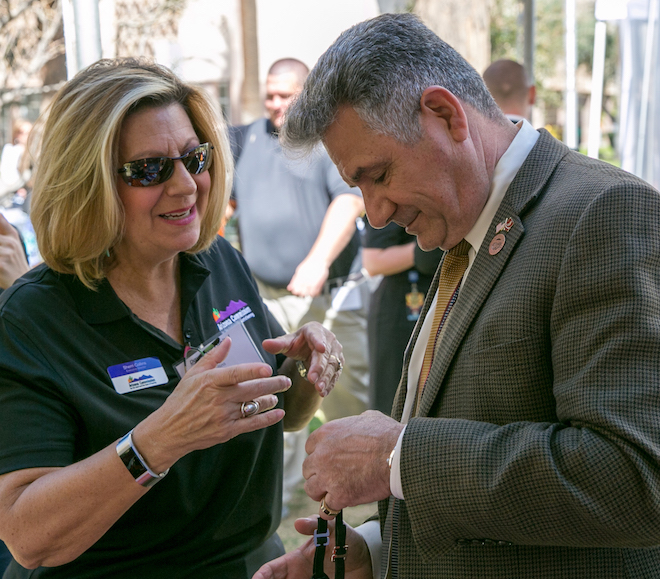 Senator Borrelli participates in Deaf Deaf World Simulation. Photo Credit Dyan Sue Photography