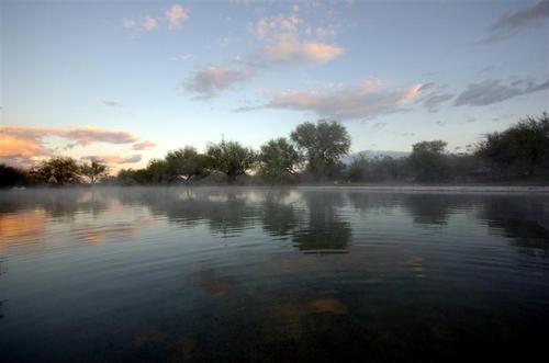 Mists Over Big Pool  Return to Eden Hot Springs