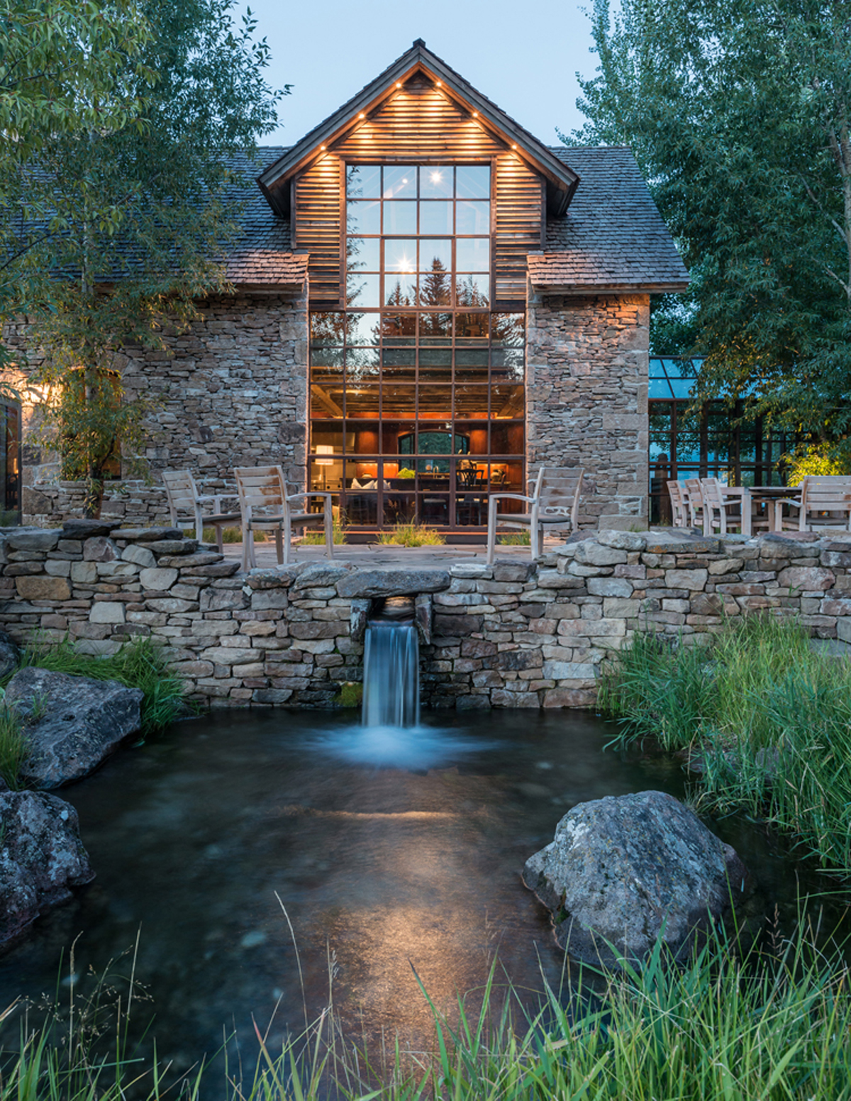 An 1890s Dairy Barn was dismantled, moved and reconstructed in Wyoming stone by stone to create this stunning JLF Design Build residence known as The Creamery (photo: Audrey Hall).