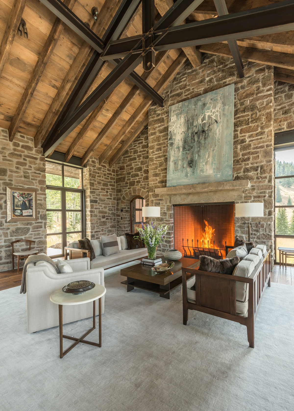 Salvaged place-based historical materials combine with clean lines and contemporary steel and glass to create JLF Design Build’s signature look of timeless elegance (photo: Audrey Hall).