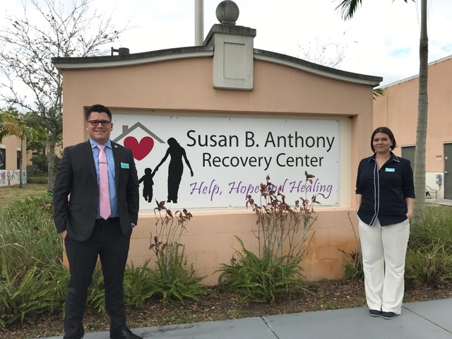 Bellefit, a family-owned business in Weston, FL partners with Susan B. Anthony Recovery Center in Pembroke Pines, FL. Pic.Andy Suarez (General Manager) & Carolina Suarez-Garcia (Public Relations)