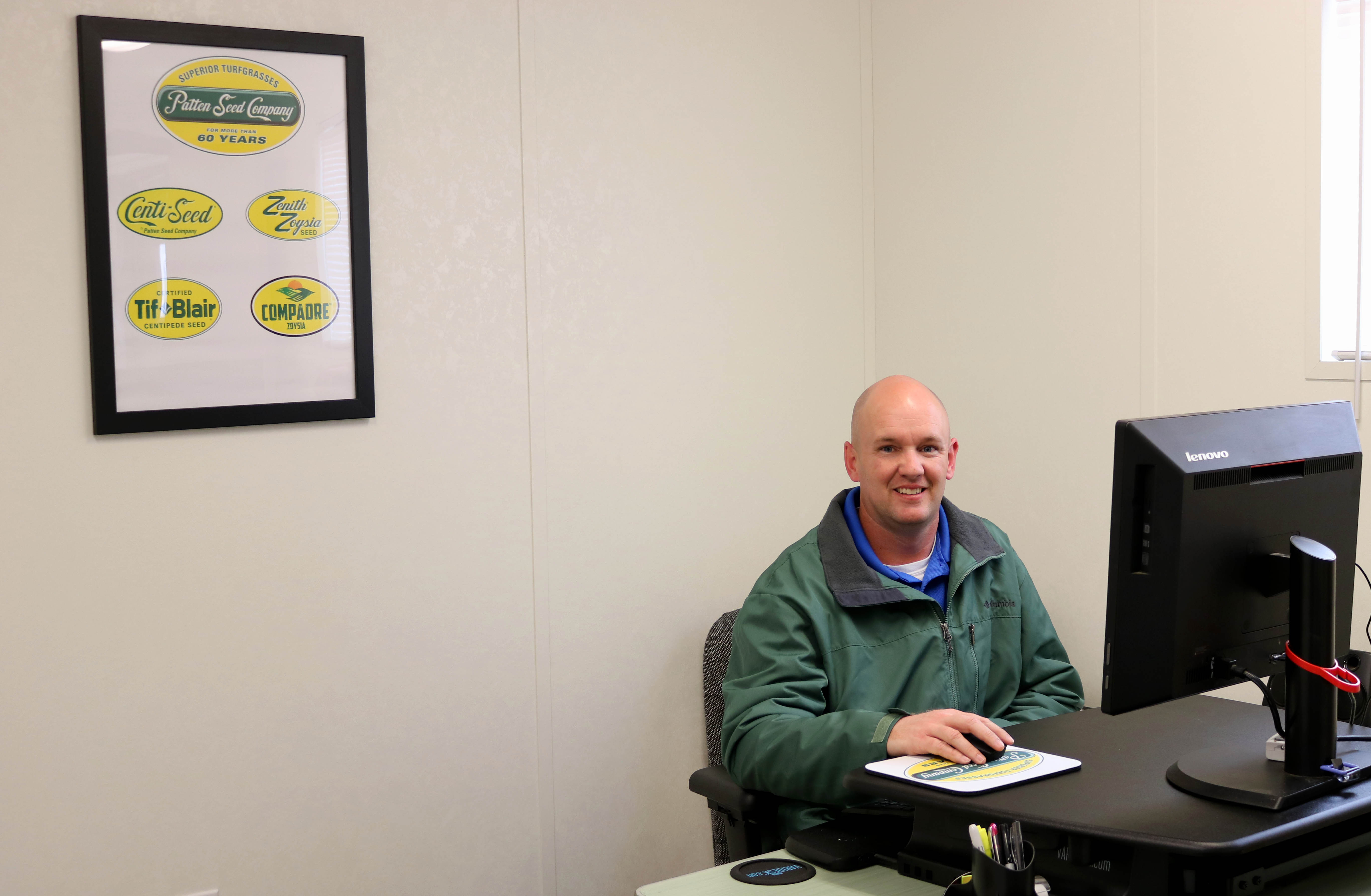 Chris Roquemore leads the team of Patten Seed employees in their new Marshallville office.