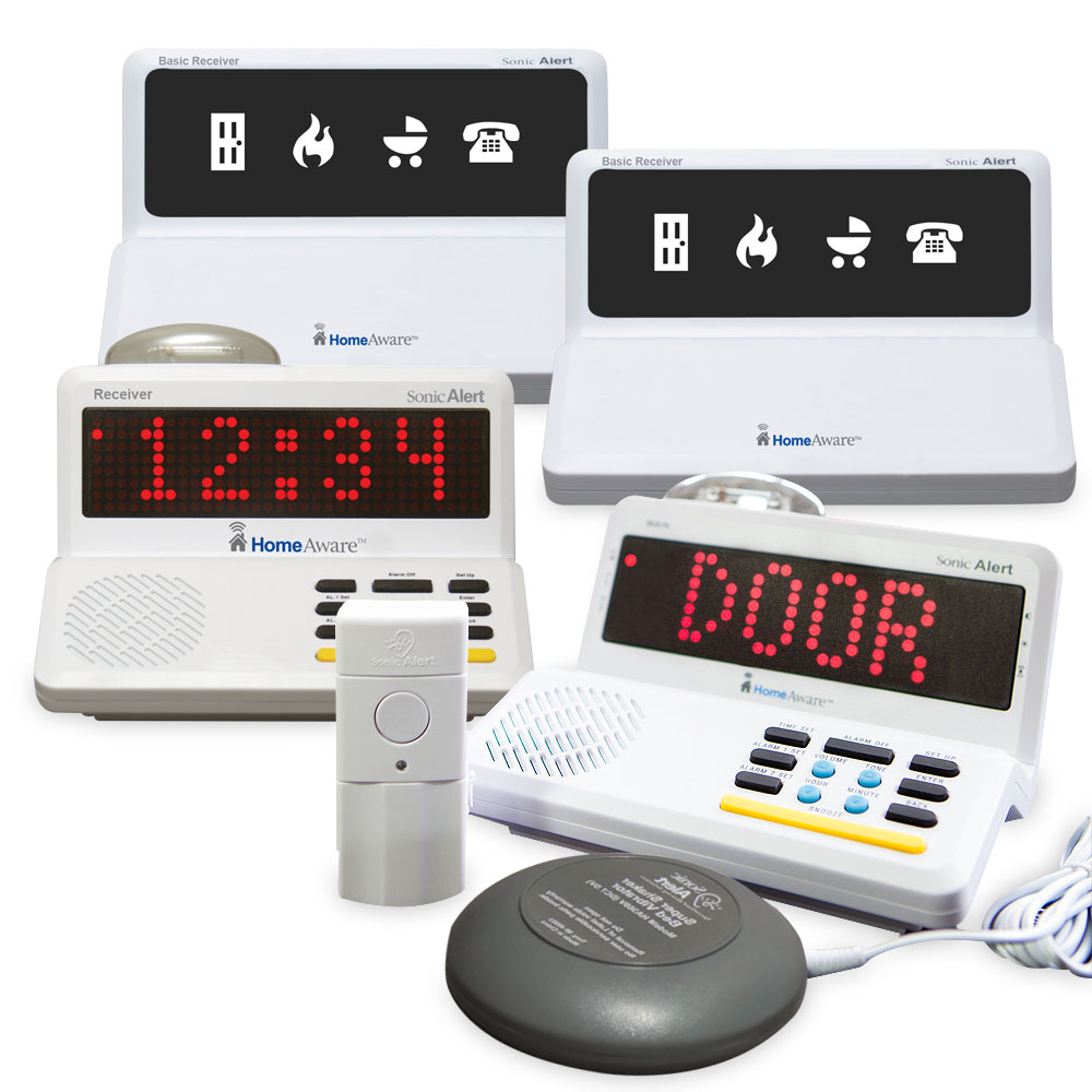 Sonic Alert HomeAware alerting systems alert the deaf to doorbells, phones, baby cries, smoke and CO emergencies and more.