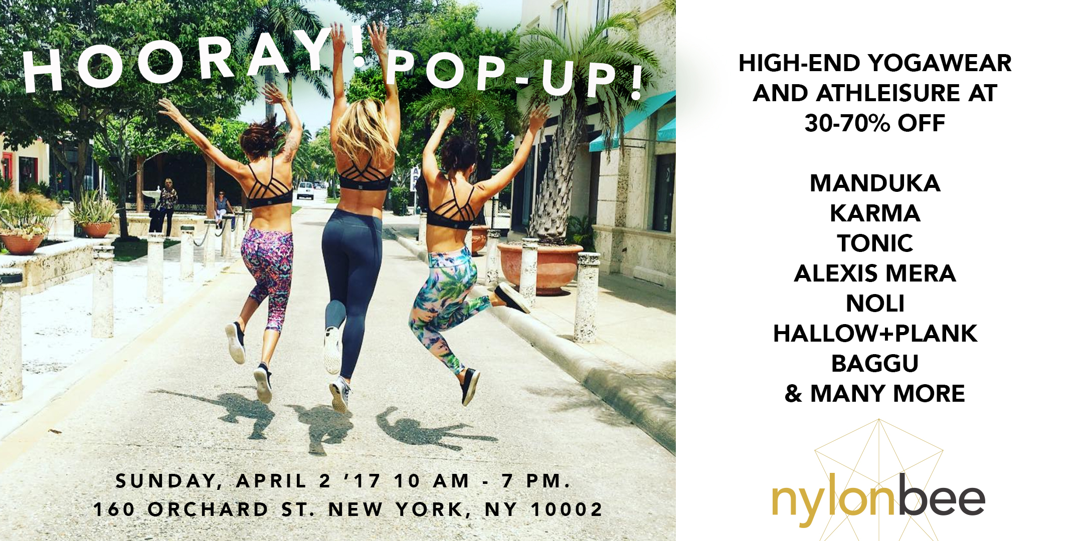 Athleisure and Yoga wear Pop-Up Sale in LES, NYC by nylonbee