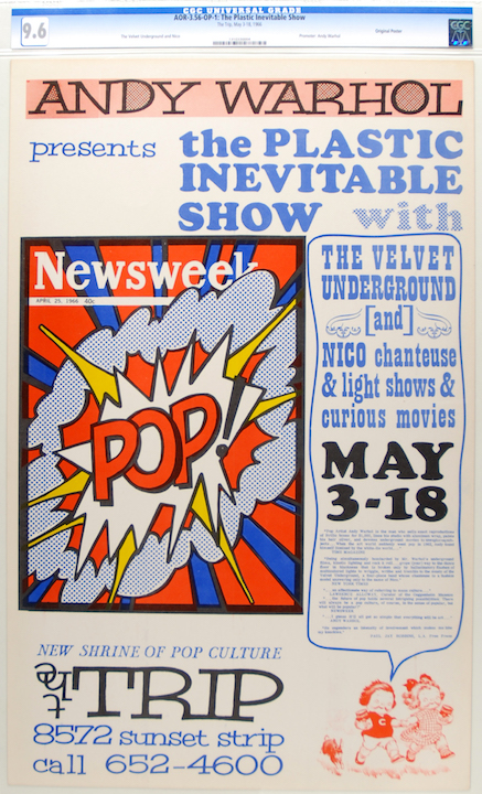 Andy Warhol and The Velvet Underground Concert Poster sells for record $23,575 at Psychedelic Art Exchange auction.