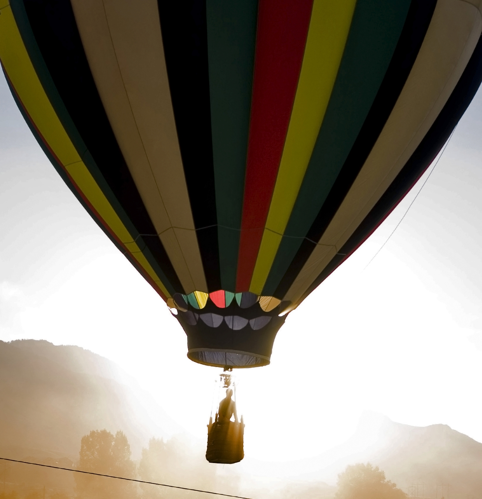 Hot air balloon ride at sunrise