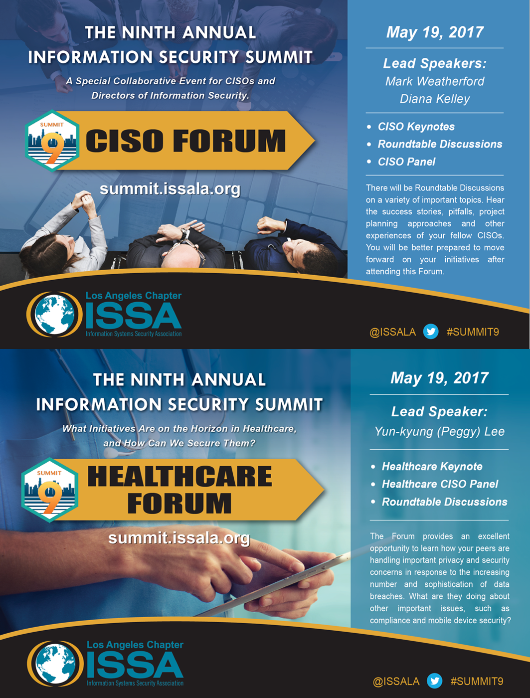 ISSA Los Angeles Summit 9 CISO and Healthcare Forums