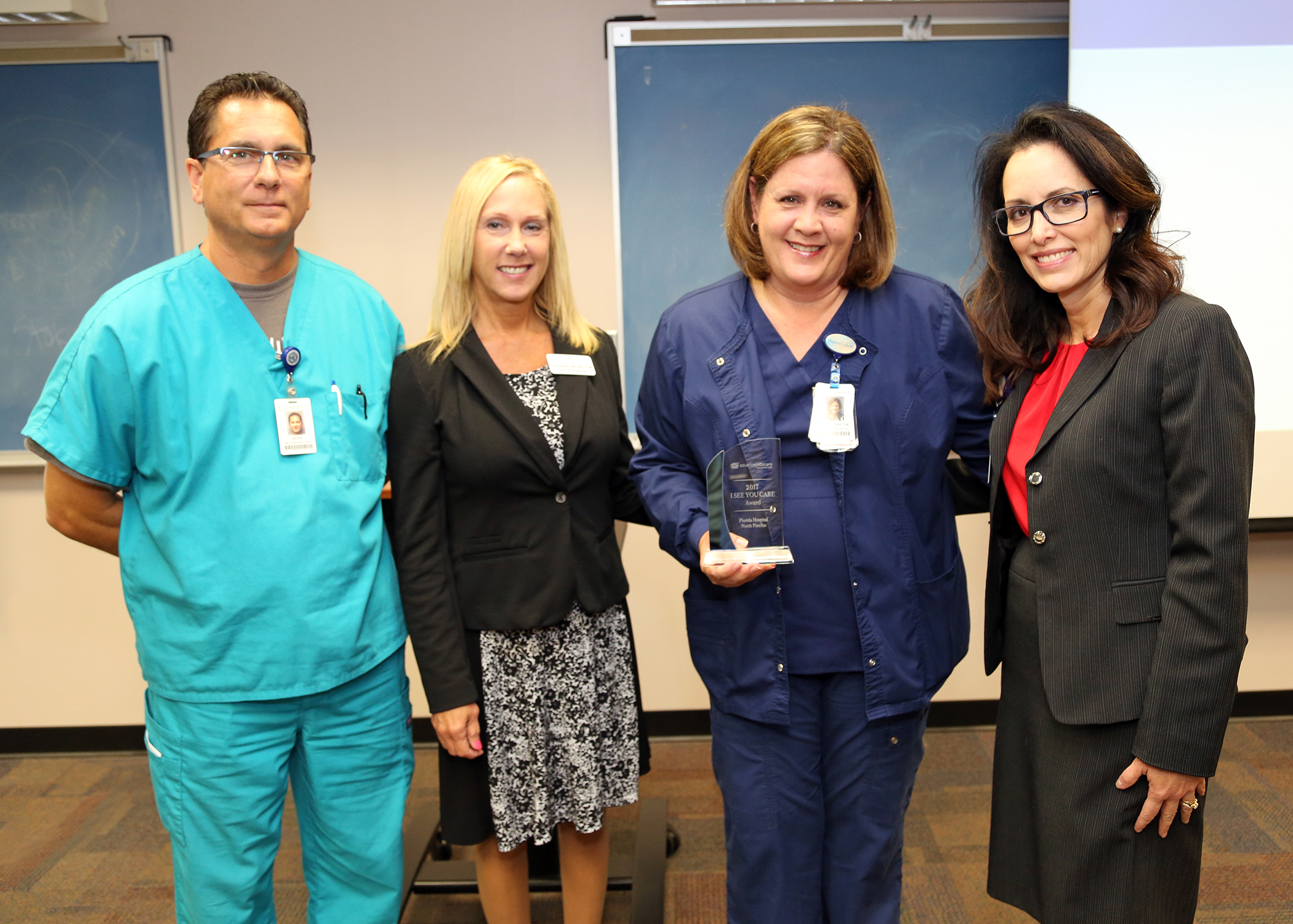 Jeff Arrendale, Manager, Respiratory Services, Lisa Stephen, Senior Account Manager, Advanced ICU Care, Lynn Brunk, Director Critical Care Unit and Progressive Care Unit and Tricia Williams