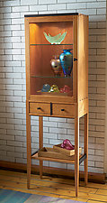 Tall Cherry Display Cabinet