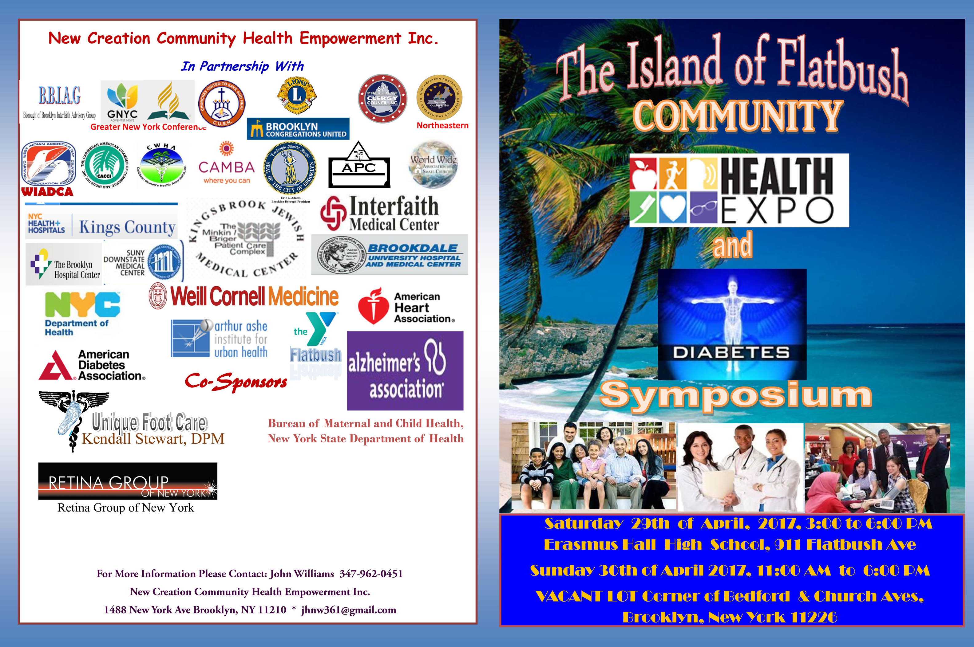 Island of Flatbush Community Health EXPO and Diabetes Symposium Brochure pg 1