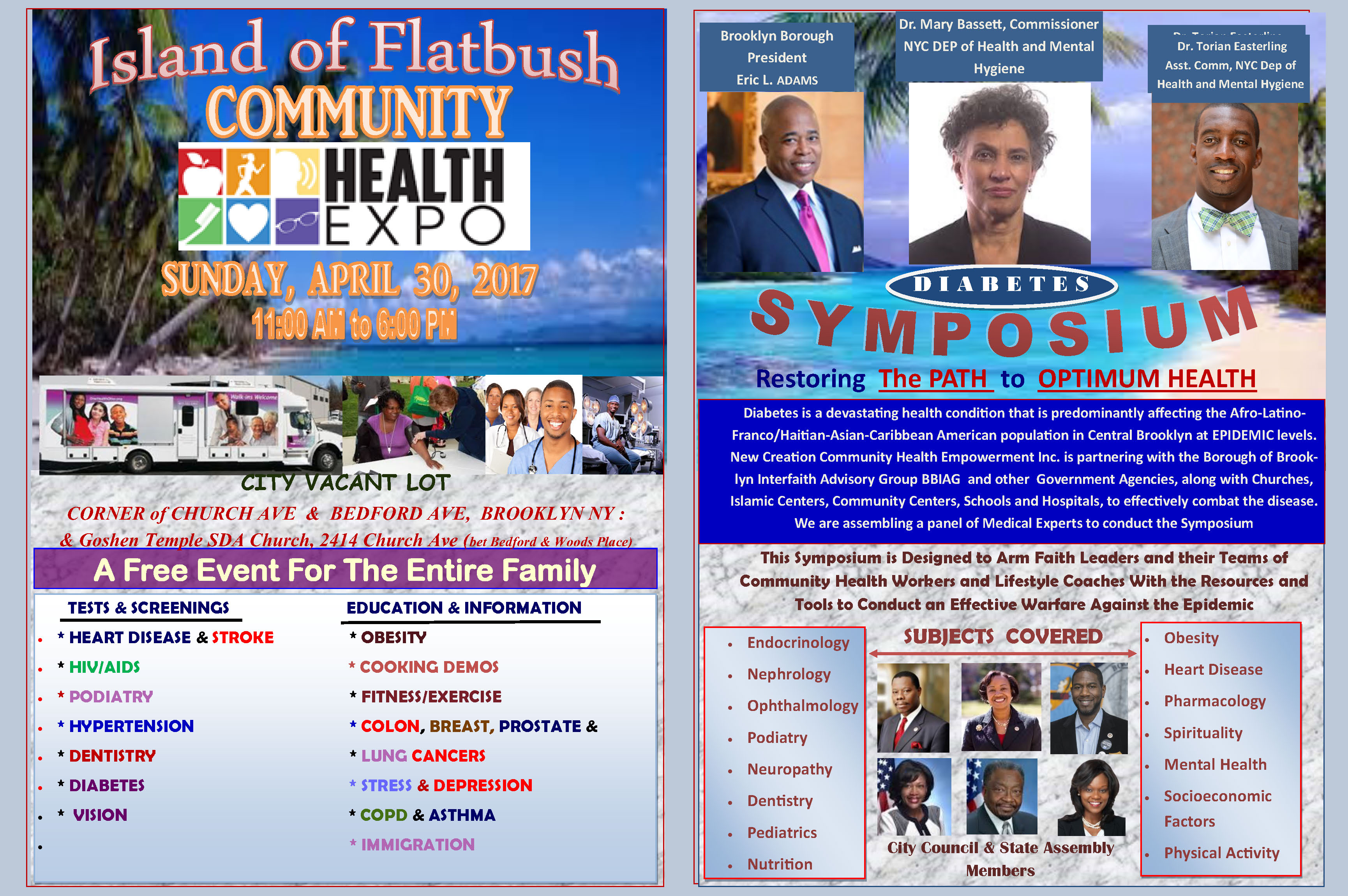 Island of Flatbush Community Health EXPO and Diabetes Symposium Brochure pg 2