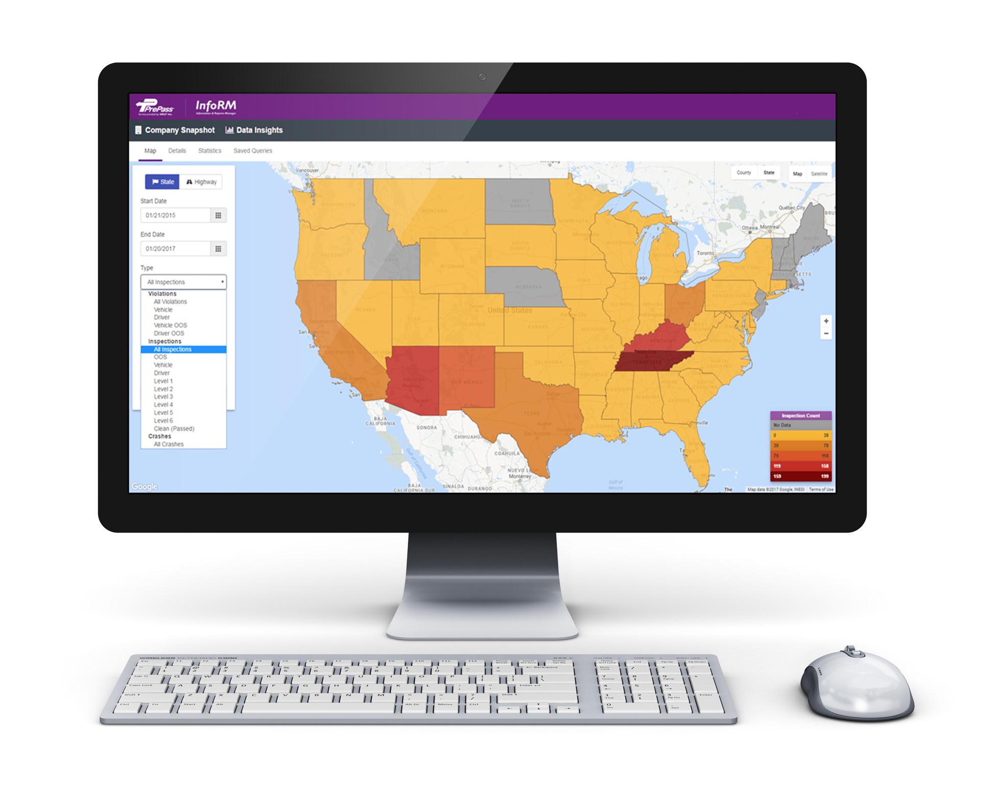 InfoRM™ provides carriers granular details about its truck inspections and safety information to quickly identify areas in need of improvement and take action.