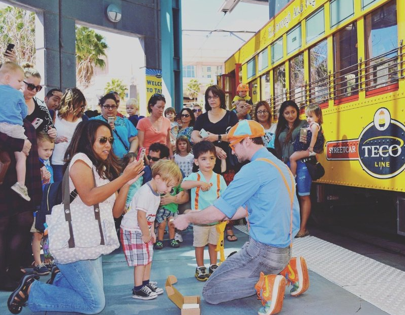 Blippi at a meet and greet in Tampa, FL.