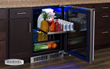 Access refrigerator contents easily with full-extension, glide-out shelving.
