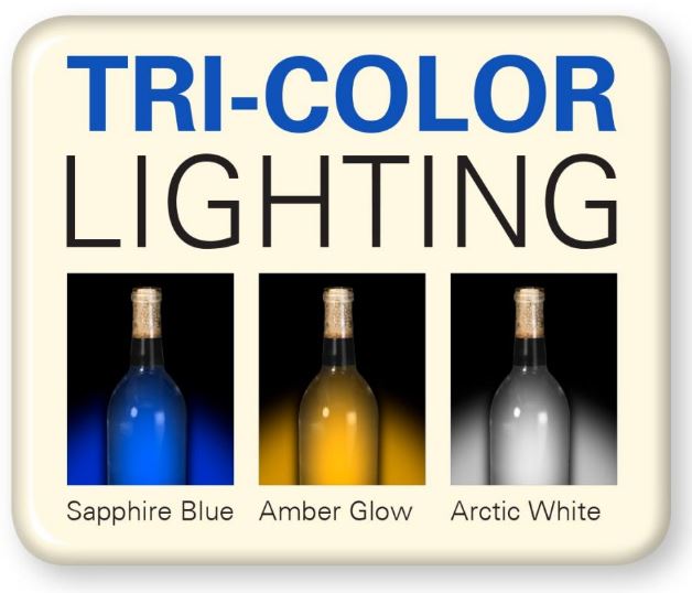 At the touch of a button, change the interior light color to sapphire blue, amber glow or arctic white.