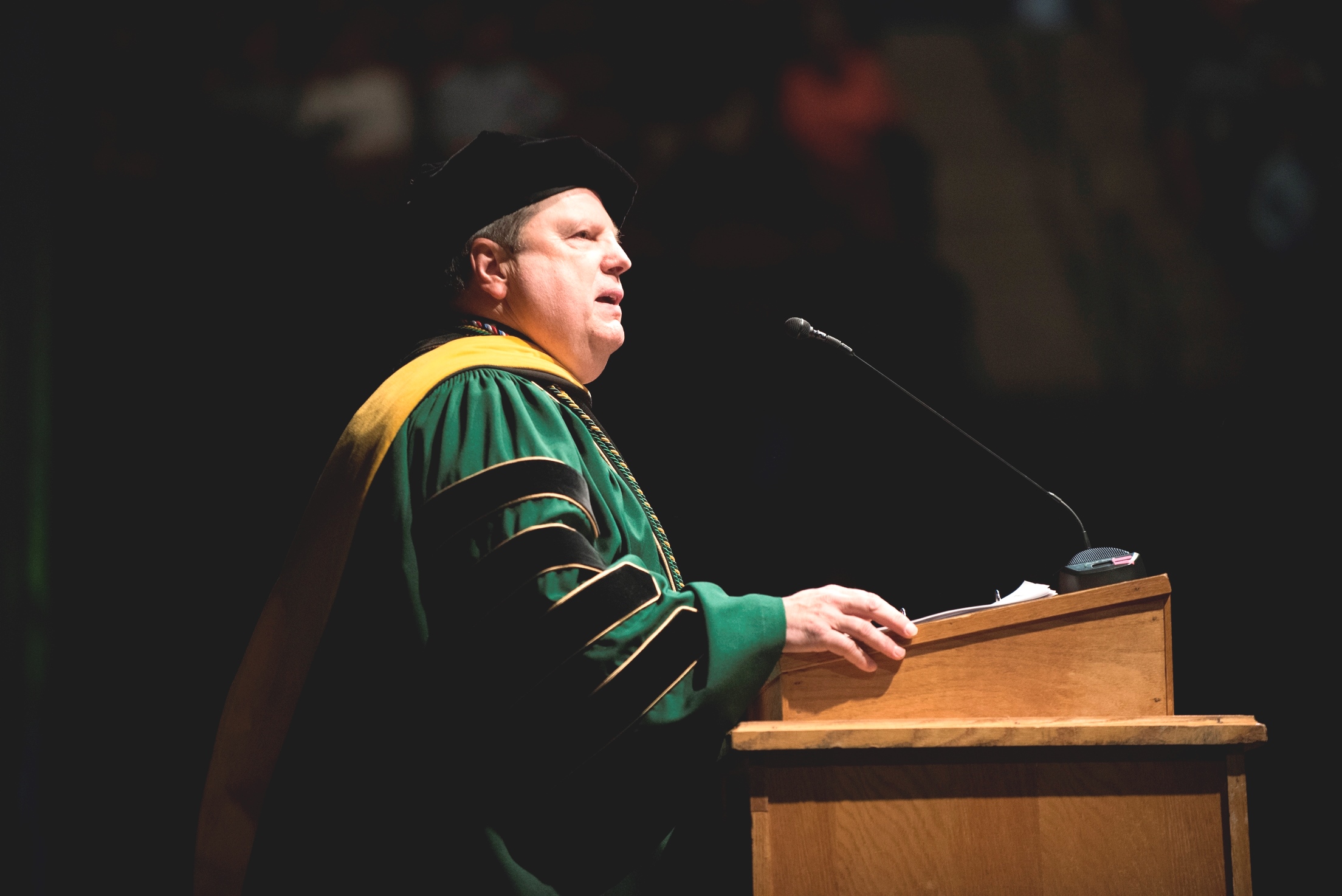 Dr. Robert A. Clark, president of Husson University, will be presiding over the 118th Annual Commencement Exercises at the Cross Insurance Center on May 6, 2017.