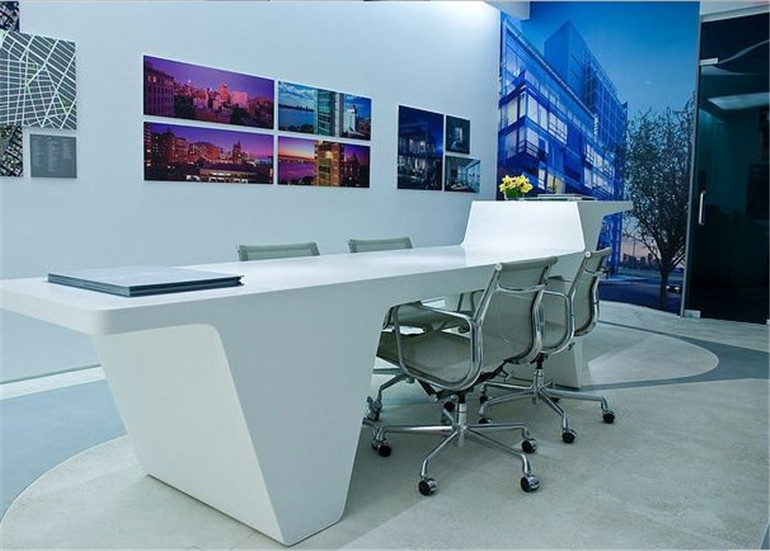 white corian office desk