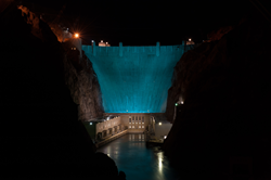 Hoover Dam Illuminated Turquoise #LUNG FORCE