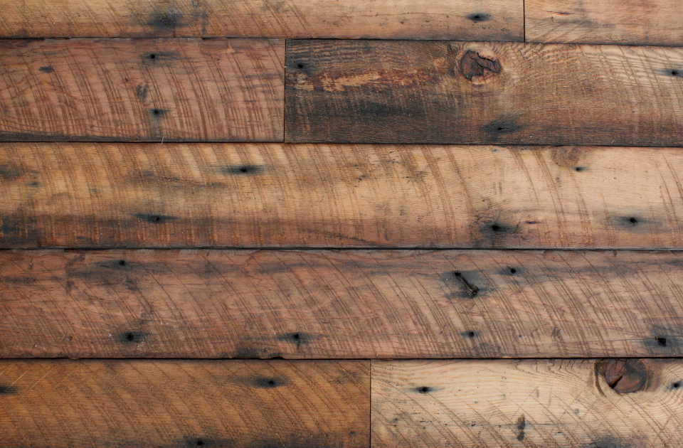 Pioneer Millworks Saw Kissed texture enhances the original surface of their antique wood for a rugged look with the casual nature and added interest of saw marks.