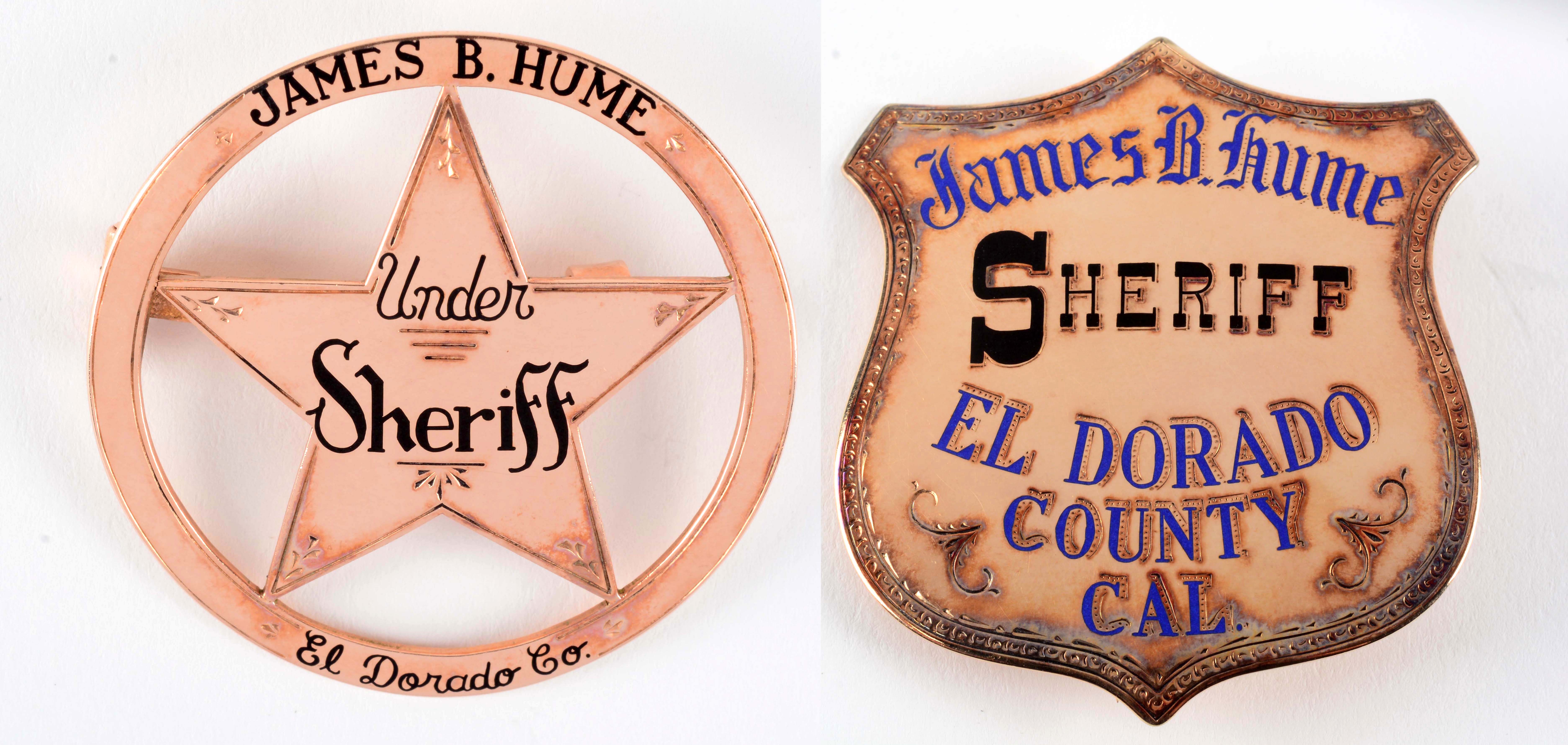 Solid Gold Badges Belonging to James Hume, estimated at $25,000-50,000.