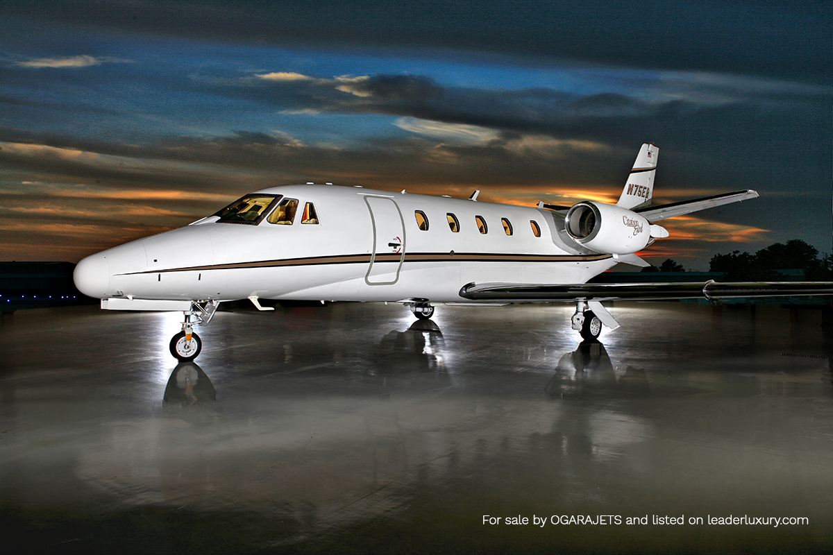 A Cessna Citation Excel, for sale by OGARAJETS, listed on www.leaderluxury.com