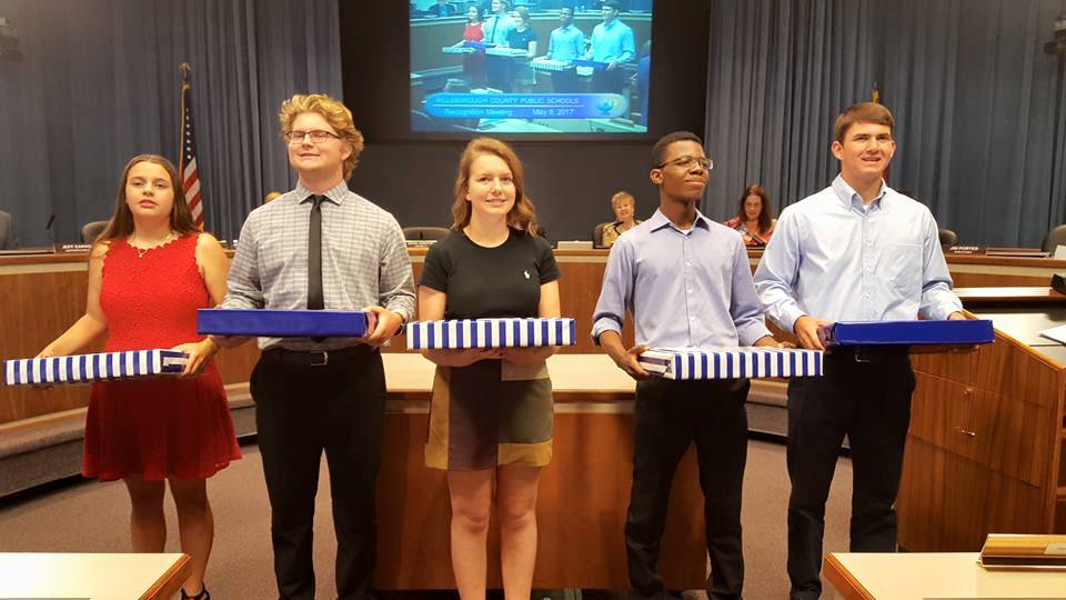 5 Students With Perfect Attendance K-12 Recognized At Hillsborough County Public School Event On Tuesday, May 7th.