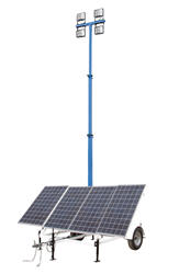 Solar Powered Light Tower with Battery Charger and Auto Timer